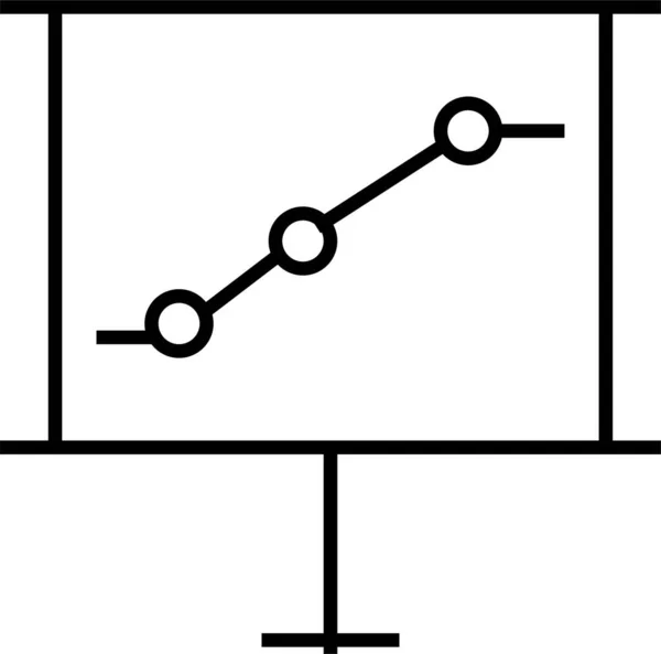 解析条形图业务图标的轮廓风格 — 图库矢量图片