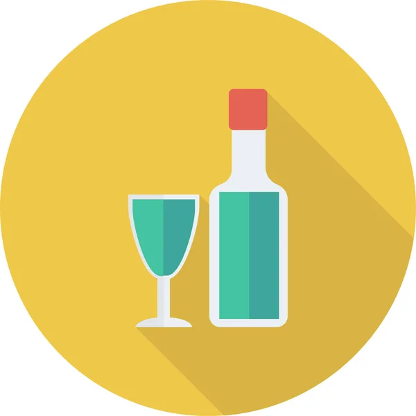 Icono Botella Barra Alcohol Estilo Sombra Larga — Vector de stock