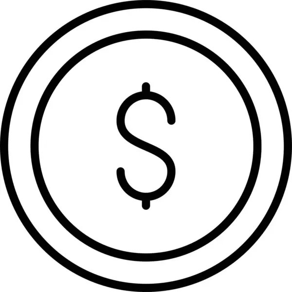 Pièce Argent Dollar Icône — Image vectorielle