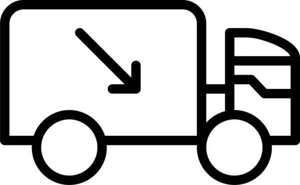 Значок Автомобільної Доставки Вантажівки Контурному Стилі — стоковий вектор