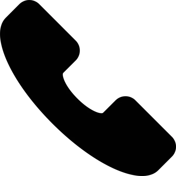 Значок Телефона Связи Вызова Твердом Стиле — стоковый вектор