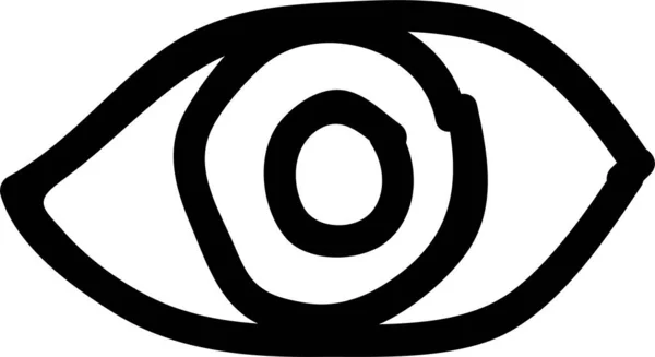 Eye Eyeball View Icoon Handgetekende Stijl — Stockvector