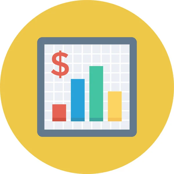 Analytics Business Chart Icoon Platte Stijl — Stockvector
