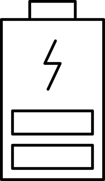 Значок Зарядки Батареи Стиле Контура — стоковый вектор