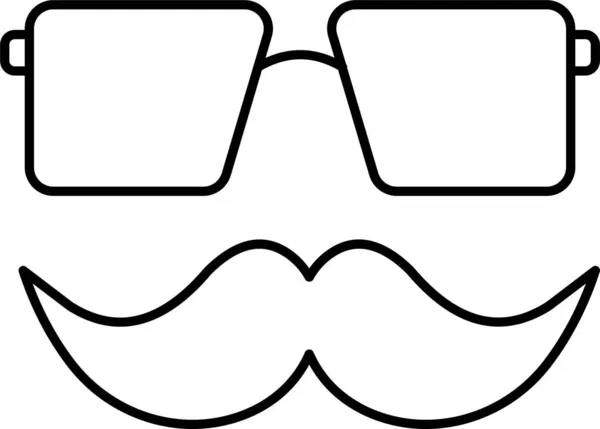 Γυαλιά Ανδρική Εικόνα Άνδρα Στυλ Περίγραμμα — Διανυσματικό Αρχείο