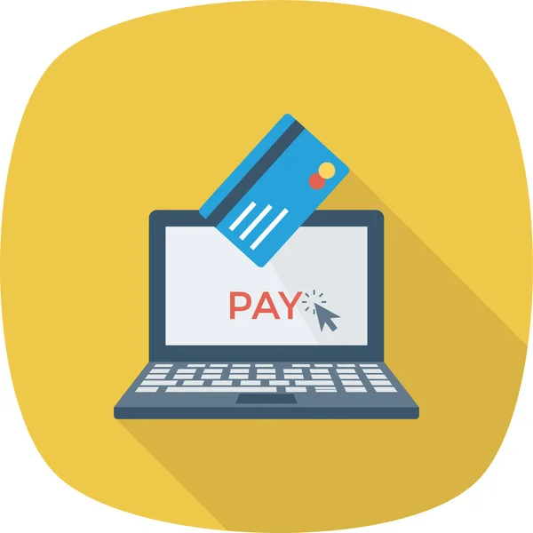 Internet Dinero Onlinebillpay Icono Estilo Plano — Vector de stock