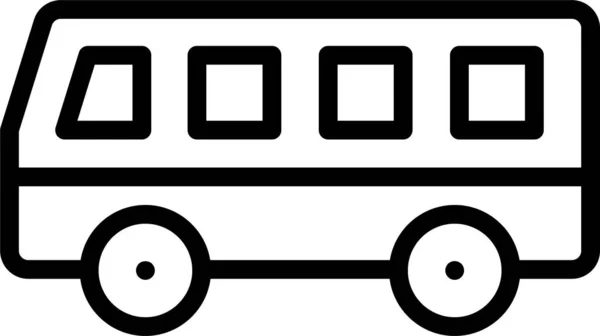 Иконка Автомобильного Автобуса Очертаниях — стоковый вектор