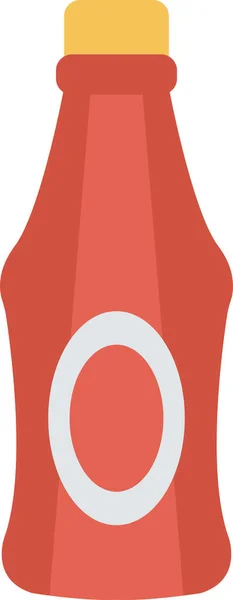 Flaska Ketchup Sås Ikon Platt Stil — Stock vektor