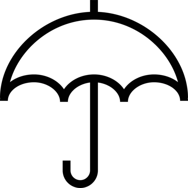 Beachumbrella Asigurare Protecție Pictogramă Stil Contur — Vector de stoc