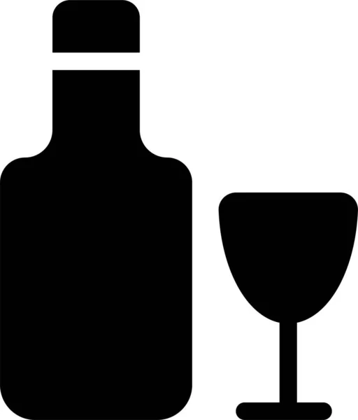 Alchohol Bar Bottle Icon Solid Style — Stock Vector