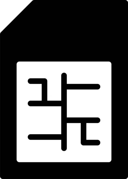 Card Chip Mobile Icon Solid Style — 图库矢量图片