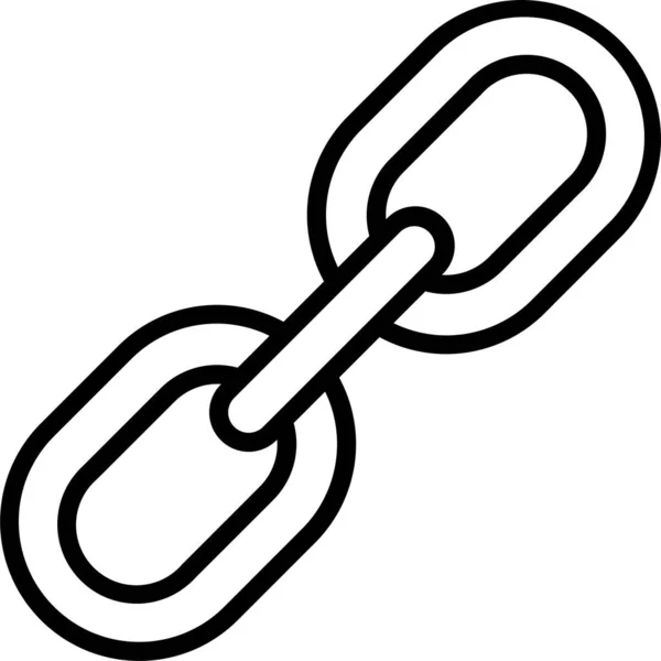 Propojit Ikonu Řetězu Připojení Stylem Osnovy — Stockový vektor