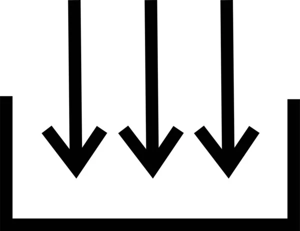 Знизу Вниз Піктограма Звантаження Твердому Стилі — стоковий вектор