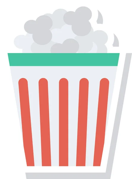 Tasse Nourriture Pop Corn Icône Dans Style Plat — Image vectorielle