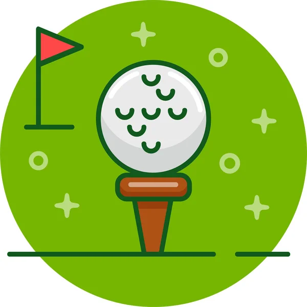 Labda Játék Golf Ikon Töltött Körvonalas Stílusban — Stock Vector