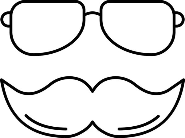 Γυαλιά Γυαλιά Ανδρική Εικόνα Στυλ Περίγραμμα — Διανυσματικό Αρχείο
