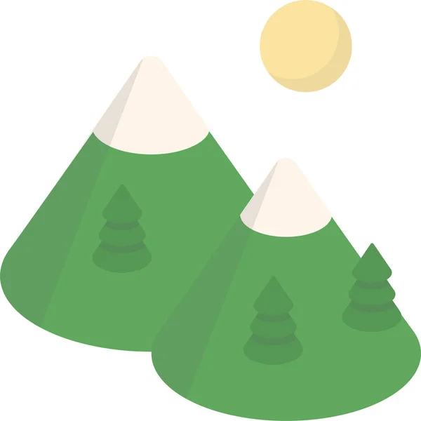 Mountain Camping Holiday Icon Isometric Style — Stock Vector