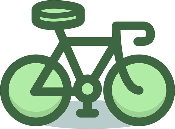 윤곽이 그려져 자전거 자전거타기 아이콘 — 스톡 벡터
