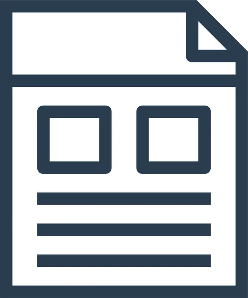 Icono Página Diseño Archivo Estilo Esquema — Vector de stock