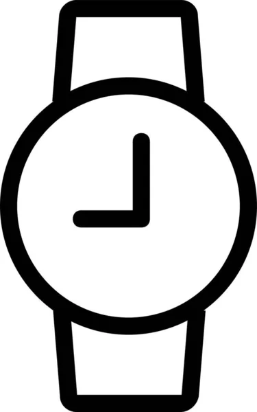 Apple Ρολόι Ώρα Εικονίδιο Στυλ Περίγραμμα — Διανυσματικό Αρχείο
