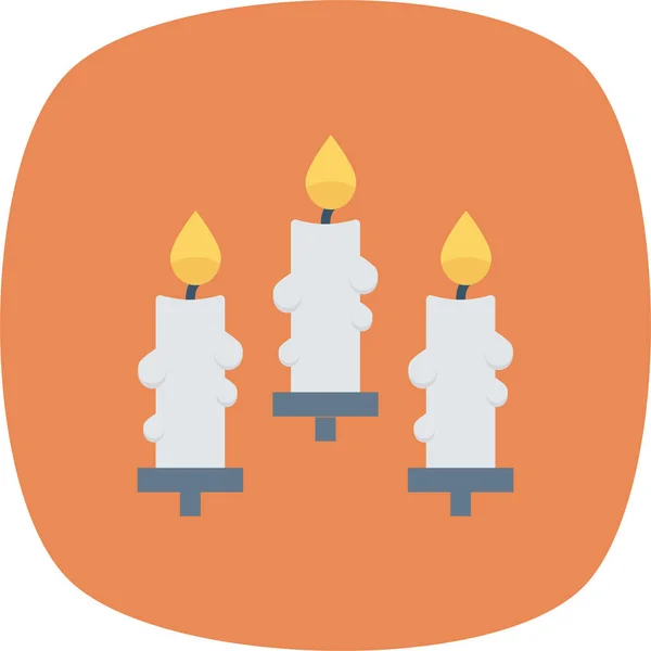 Vela Llama Memorial Icono Estilo Plano — Vector de stock