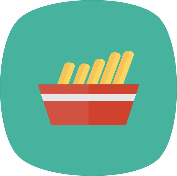 Chips Cozinhar Ícone Comida Estilo Plano —  Vetores de Stock