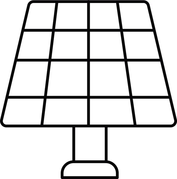 パネルパワー太陽電池のアイコンをアウトラインスタイルで — ストックベクタ