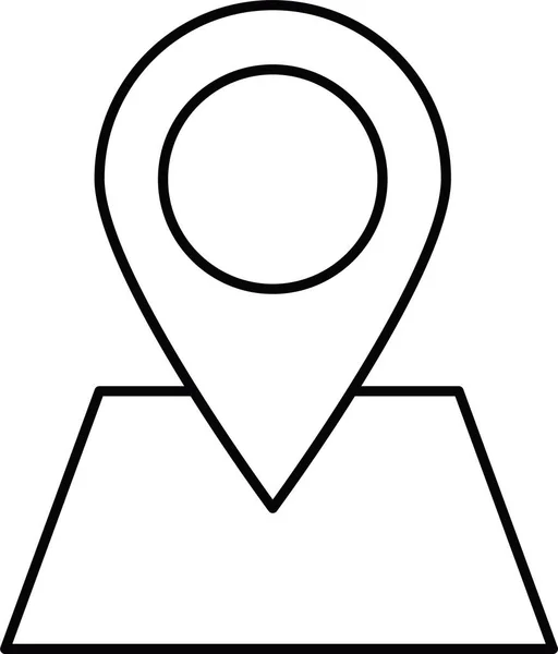 Icono Pin Mapa Gps Estilo Esquema — Vector de stock