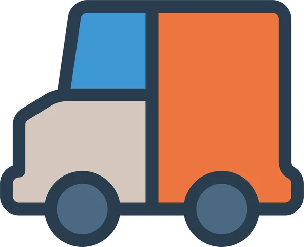 Auto Dostarczyć Ikonę Logistyczną Stylu Wypełniony Zarys — Wektor stockowy