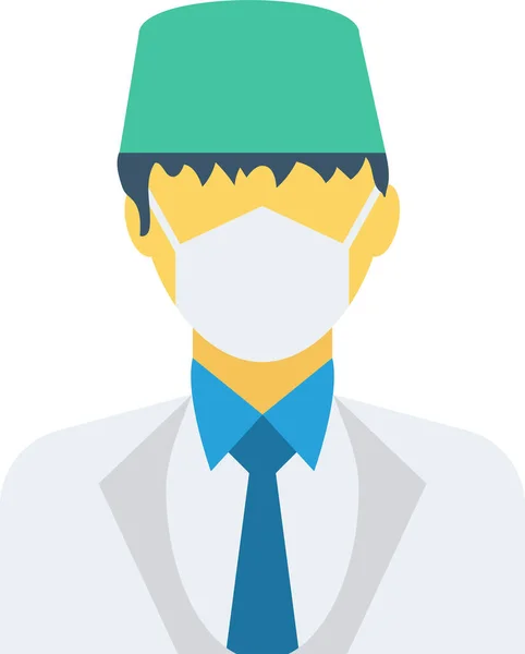 Médecin Médecin Icône Médecin Dans Style Plat — Image vectorielle