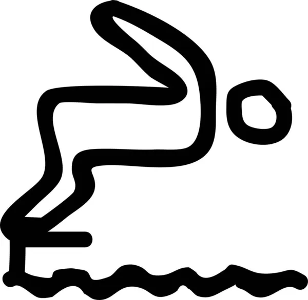 Dalış Havuzu Simgesi Çizimi Biçiminde — Stok Vektör