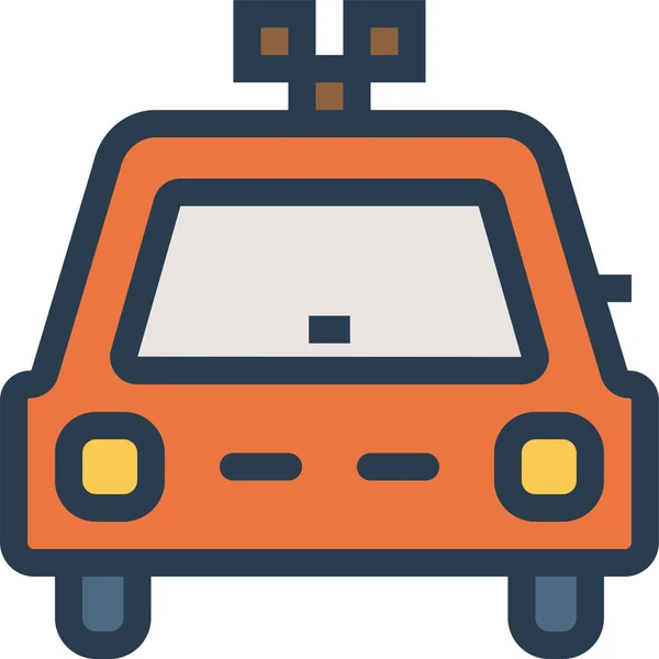 記入されたアウトラインスタイルの自動公共タクシーアイコン — ストックベクタ