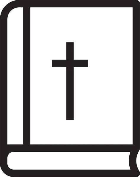 Bibbia Libro Sacro Icona Stile Outline — Vettoriale Stock