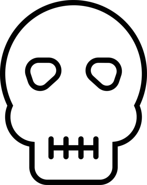 骷髅死亡骷髅图标 轮廓风格 — 图库矢量图片
