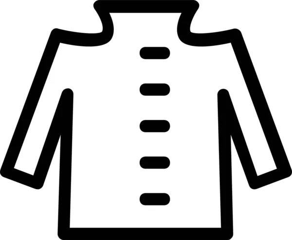 Casul Oblečení Kabát Ikona Stylu Osnovy — Stockový vektor