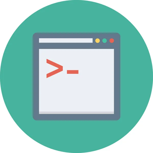 Programovací Ikona Kódu Prohlížeče Plochém Stylu — Stockový vektor