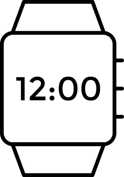 Icono Del Dispositivo Alarma Applewatch Estilo Esquema — Archivo Imágenes Vectoriales