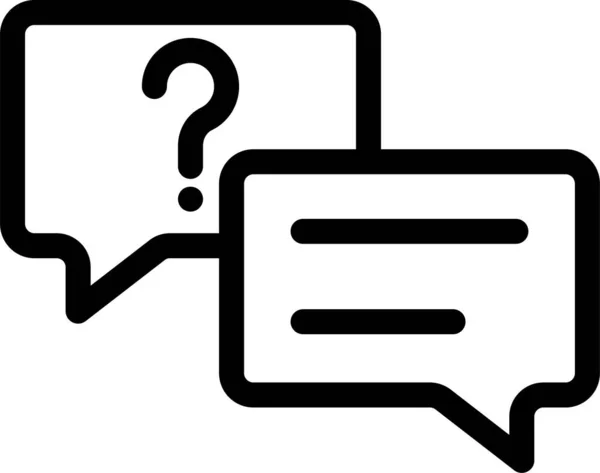 Conversación Chat Icono Discusión Estilo Esquema — Vector de stock