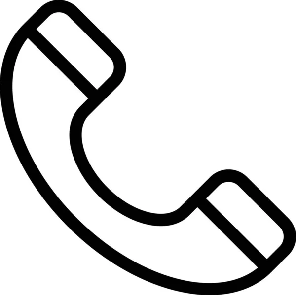 Appel Communication Téléphone Icône Dans Style Contour — Image vectorielle