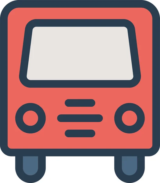 Icône Publique Bus Automatique Dans Style Contour Rempli — Image vectorielle