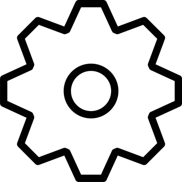 Getriebepräferenzsymbol Umrissstil Konfigurieren — Stockvektor