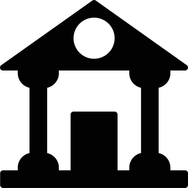 Icono Corte Edificio Banco Estilo Sólido — Vector de stock