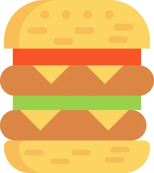 Hamburger Mangiare Icona Fasffood Stile Piatto — Vettoriale Stock