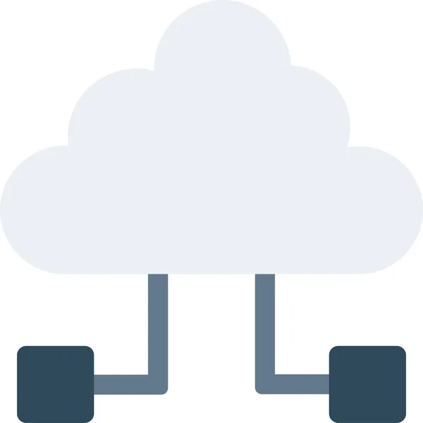 Ikona Sieci Cloud Computing Płaskim Stylu — Wektor stockowy