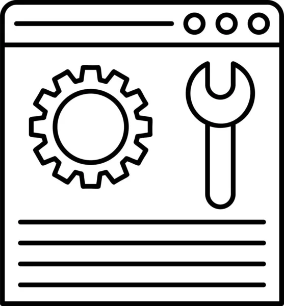 Иконка Настройки Браузера Стиле Наброска — стоковый вектор