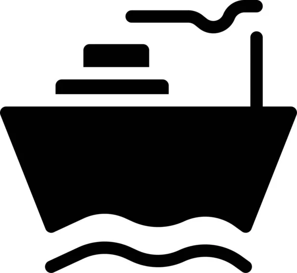 Boat Cruise Ship Icon Solid Style — Stock Vector