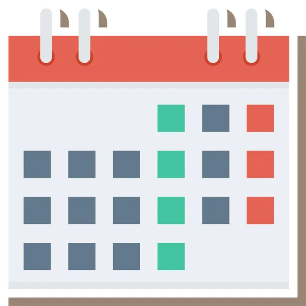 Terminkalender Datumssymbol Flachen Stil — Stockvektor