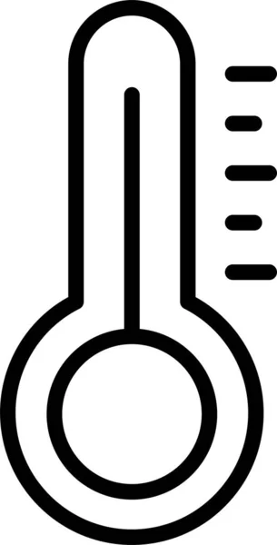 Thermomètre Celsius Fahrenheit Icône Dans Style Contour — Image vectorielle