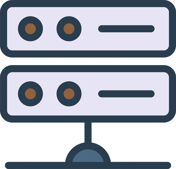 Ikona Databázového Datového Centra Mainframu Vyplněném Stylu — Stockový vektor