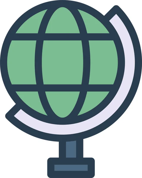 Globale Büro Ikone Ausgefülltem Outline Stil — Stockvektor
